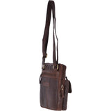 Leather Vintage Medium Flight Shoulder Bag Brandy : G-33