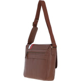 Gabicci Leather Messenger Bag with Striped Detail Tan: GB-64951