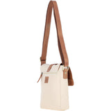 Fenland Canvas & Leather Crossbody Bag Tan/cream: FEN-753