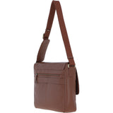 Gabicci Leather Messenger Bag with Crossbody Strap Tan: GB-64957