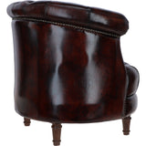 Luxury Ashwood Leather Chesterfield Single Chair Chestnut: LF-183