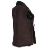 Toscana Suede Leather Gilet Brn/Brn: KB-42