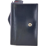 Small Vegetable Tanned Cash And 12 Card Envelope Purse Navy: V-62