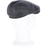 One Piece Sheepskin Leather Flat Cap Black: 04K