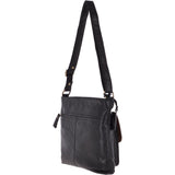 Ashwood Womens Vintage Medium Leather Shoulder Bag Black: G23