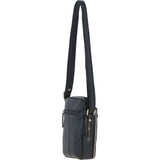 Leather Crossbody Smartphone Bag Black: K-41