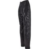 Womens Snake Print Leather Trousers Black/croc: 766 TROUSERS