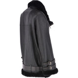 Womens Oversized Sheepskin Flying Jacket Black: KB-20091