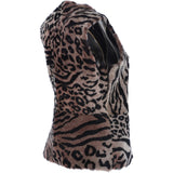 Reversible Suede And Leopard Print Sheepskin Gilet Leo/Brown: KB 709