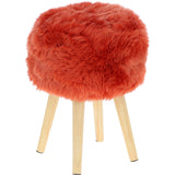 New Zealand Sheepskin Stool Burnt Orange: SHORT SHEEPSKIN STOOL