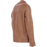 Ashwood Men’s Casual Real Leather Jacket with Mandarin Collar and Hidden Zip Tan: AWM-COOPER