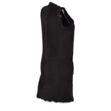 3/4 Length Toscana Suede Leather Gilet Black : Gerel
