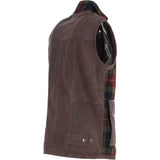Ashwood Leather x Harris Tweed Men's Gilet Brown/Red/Green: TW-901-07-BR