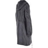 Leather Duffle Leather Coat Black/app: TINA