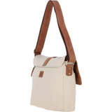 Fenland Canvas & Leather Crossbody Bag Tan/cream: FEN-754