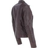 Leather Biker Style Jacket Bordeaux : Awl-1201