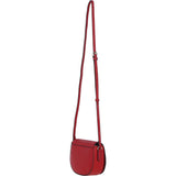 Real Leather Saddle Crossbody Bag Red: 63753