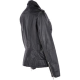 Leather Biker Jacket Black: RUTH