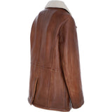 Men’s Trapper Leather Jacket with Faux Fur Lining Cognac: ELMS