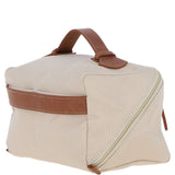 Fenland Canvas & Leather Wash Bag Tan/cream: FEN-759