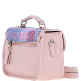 Ashwood Leather & Harris Tweed® Cloth Small Satchel Bag Baby-Pink/Pink: TW-67-15-BP