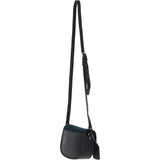 Ashwood Leather & Harris Tweed® Cloth Saddle Crossbody Bag with Twist Lock Black/Watch: TW-30-03-BW
