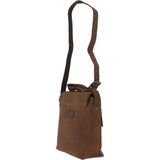 Tablet Friendly Medium Vintage Leather Messenger Bag Tan: Monti