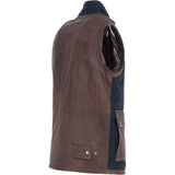 Ashwood Leather x Harris Tweed Men's Gilet Brown/Navy: TW-901-011-BN