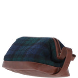 Ashwood Leather & Harris Tweed® Cloth Unisex Washbag Tan/Watch: TW-40-04-TW