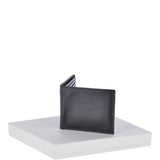 Vegetable Tanned Leather Classic 8 Card Bill Fold  Wallet Black : 1211-VT