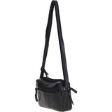 Leather Crossbody Bag with Adjustable Strap Black: Audrey
