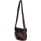 Leather Flap-Over Crossbody Bag Brown: Violet