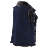 Reversible Toscana Suede Leather Gilet Navy/snowtip: KB-42