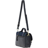 Ashwood Leather & Harris Tweed® Cloth Medium Satchel Bag with Twist Lock Black/Watch: TW-34-03-BW