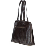 Women’s Large Croc Finish Leather Bag Brown/croc: 22-064/R