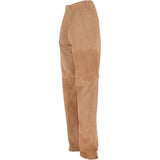 Womens Suede Leather Trousers Sand/Sue: 766 TROUSERS