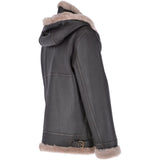 Hooded Sheepskin Flying Jacket Brown/Cream: FEN B3 HOODY