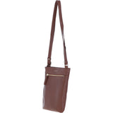 Ashwood Leather Curve Pocket Crossbody Bag 2 Tone Tan: 63620