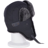 Trapper Hat With Sheepskin Fur Navy: 030-T