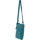 Ashwood Curve  Zip Top Leather Cross Body Bag Deep Lake: 64640/curve