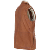 Ashwood Men's Leather Waistcoat Tan Snuff: LUCK
