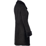 Ladies  Suede Sheepskin Coat Black: 30199
