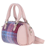 Ashwood Leather & Harris Tweed® Cloth X-Small Barrel Bag Baby-Pink/Pink: TW-60-15-BP