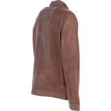 Ashwood Men’s Real Leather Jacket with Mandarin Collar and Zip Brown: NEW COOPER