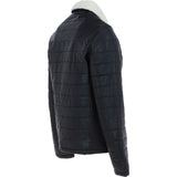 Ashwood Men’s Real Leather Puffer Jacket in Regular Fit with Faux Fur Collar Black: AWM-Puffer