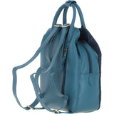 Ashwood Leather & Harris Tweed® Cloth Multi-Pocket Backpack Teal/Navy: TW-66-16-TN