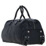 Luxurious Leather Wheeled Duffle Bag Black: pl-50