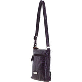 Ashwood Leather Croc-embossed Crossbody Bag for Woman Purple: 09-192