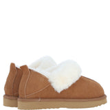 Fenland Ladies Sheepskin Shoes Tan: petra-shoes