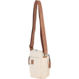 Fenland Canvas & Leather Crossbody Bag Tan/cream: FEN-751